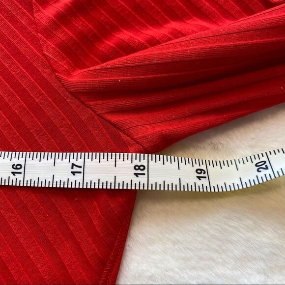 Athleta Red Turtleneck Ribbed Long Sleeve Top Size Small - Picture 8 of 10